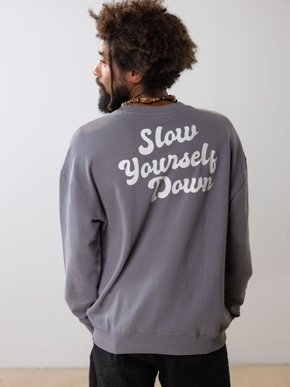 Retro Washed Crewneck | Organic Cotton | Slow Yourself Down - Crewneck
