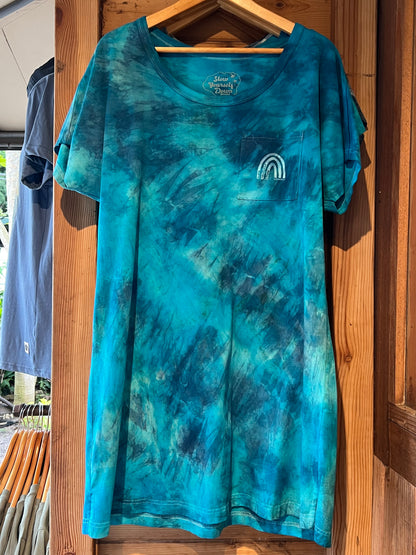 Bright Blue — SYD Tie Dye Tee Shirt Dress | Organic Cotton | Slow Yourself Down - Womens Shirts