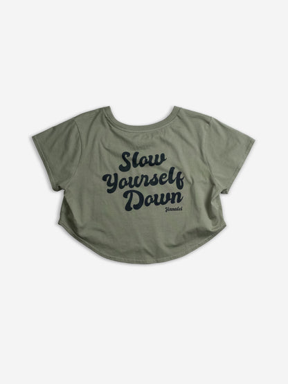 Sea Spray Retro Moon Crop | Organic Cotton | Slow Yourself Down - Womens Shirts