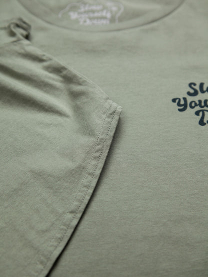 Sea Spray Retro Moon Crop | Organic Cotton | Slow Yourself Down - Womens Shirts