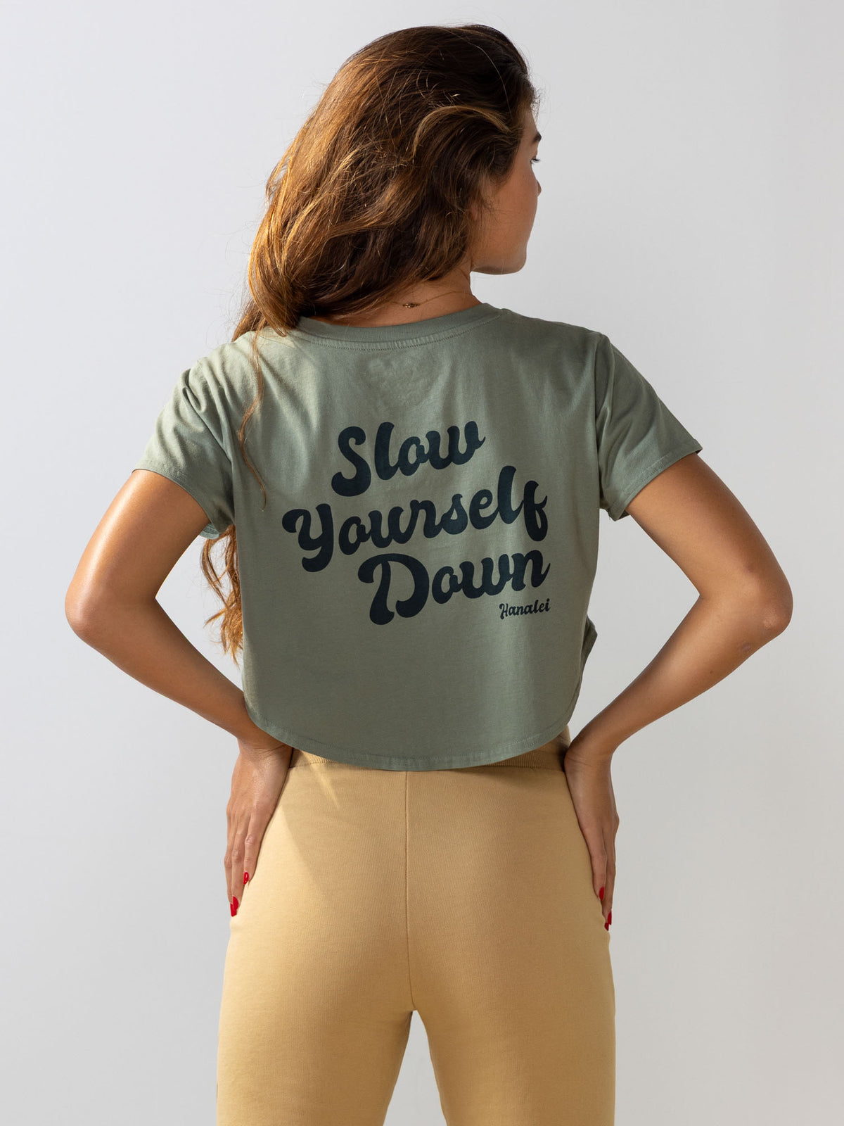 Sea Spray Retro Moon Crop | Organic Cotton | Slow Yourself Down - Womens Shirts