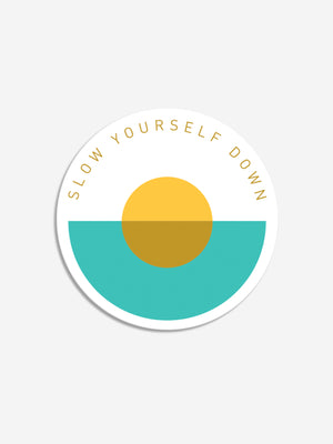 Sun Dip Circle Sticker | Slow Yourself Down