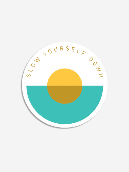 Sun Dip Circle Sticker | Slow Yourself Down