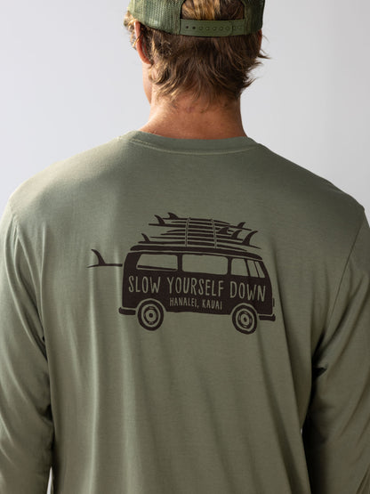 Surf Van L/S Pocket Tee | Organic Cotton | Slow Yourself Down - Mens Shirts