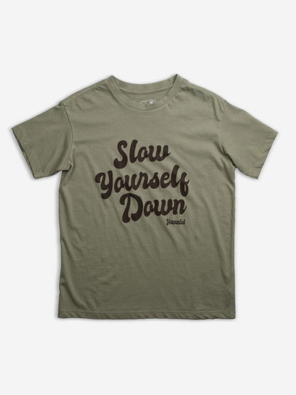 Womens Oversized Retro Tee | Organic Cotton | Slow Yourself Down - Womens Shirts