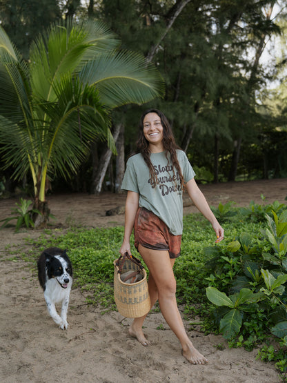 Womens Oversized Retro Tee - Slow Yourself Down